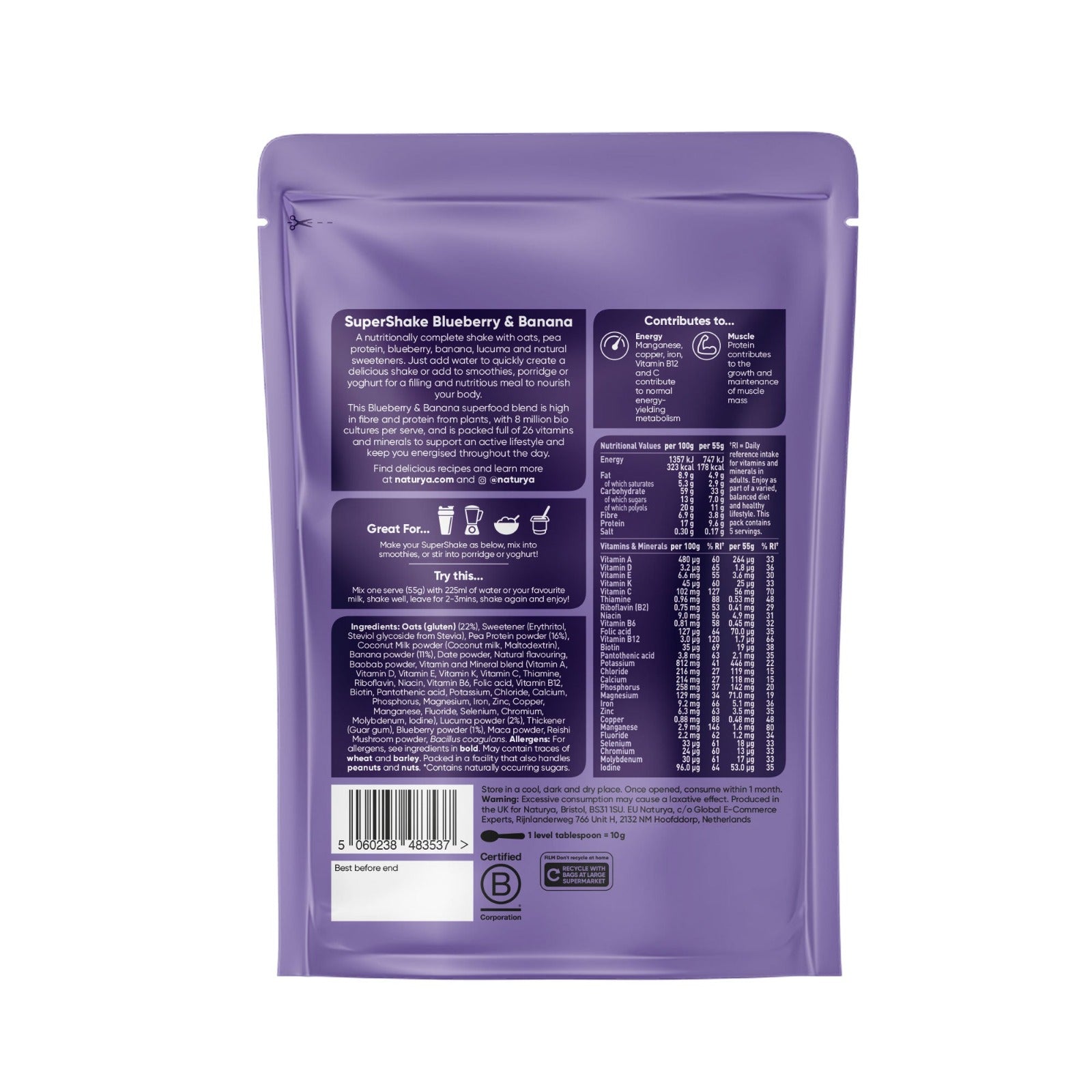 Naturya SuperShake - Blueberry &amp; Banana